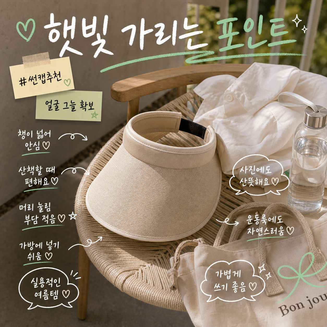 챙넓은 자외선차단 썬캡 골프 테니스 UV차단 햇빛가리개 모자 썬바이저