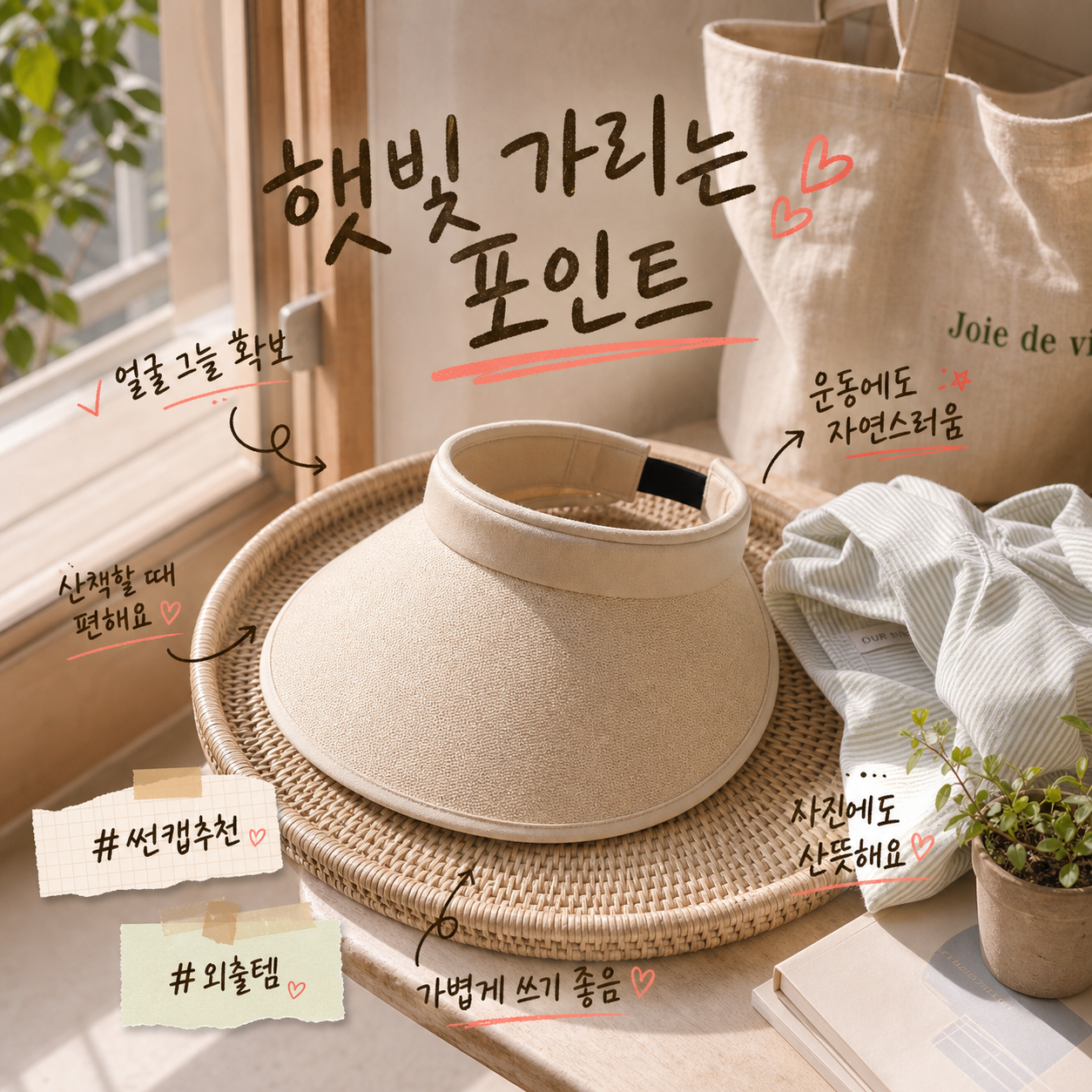[르블랙]명화썬캡 자외선차단모자 UV차단모자