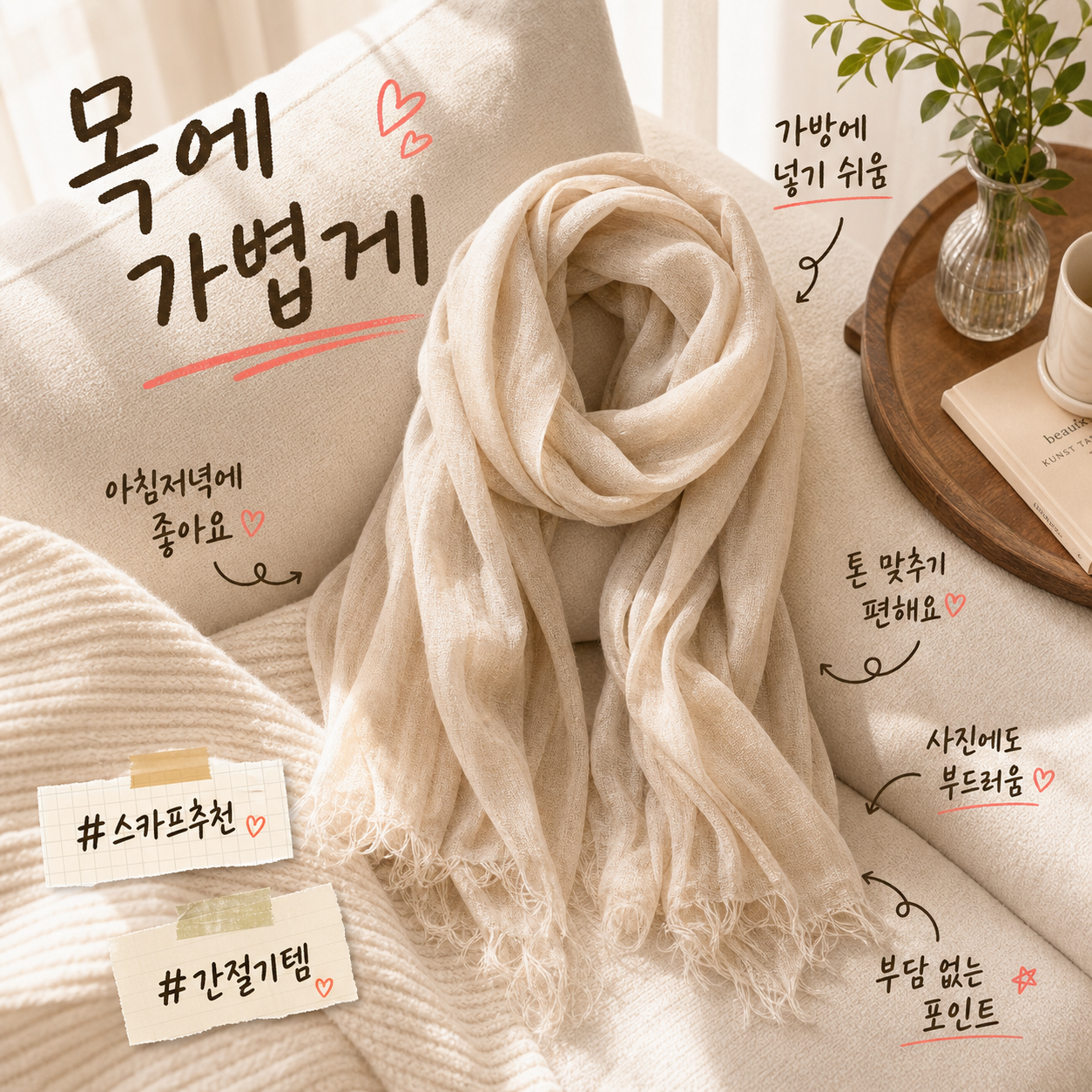 따봉오빠 레트로 도트 다용도 스타일링 봄 여름 스카프 JNHA2411