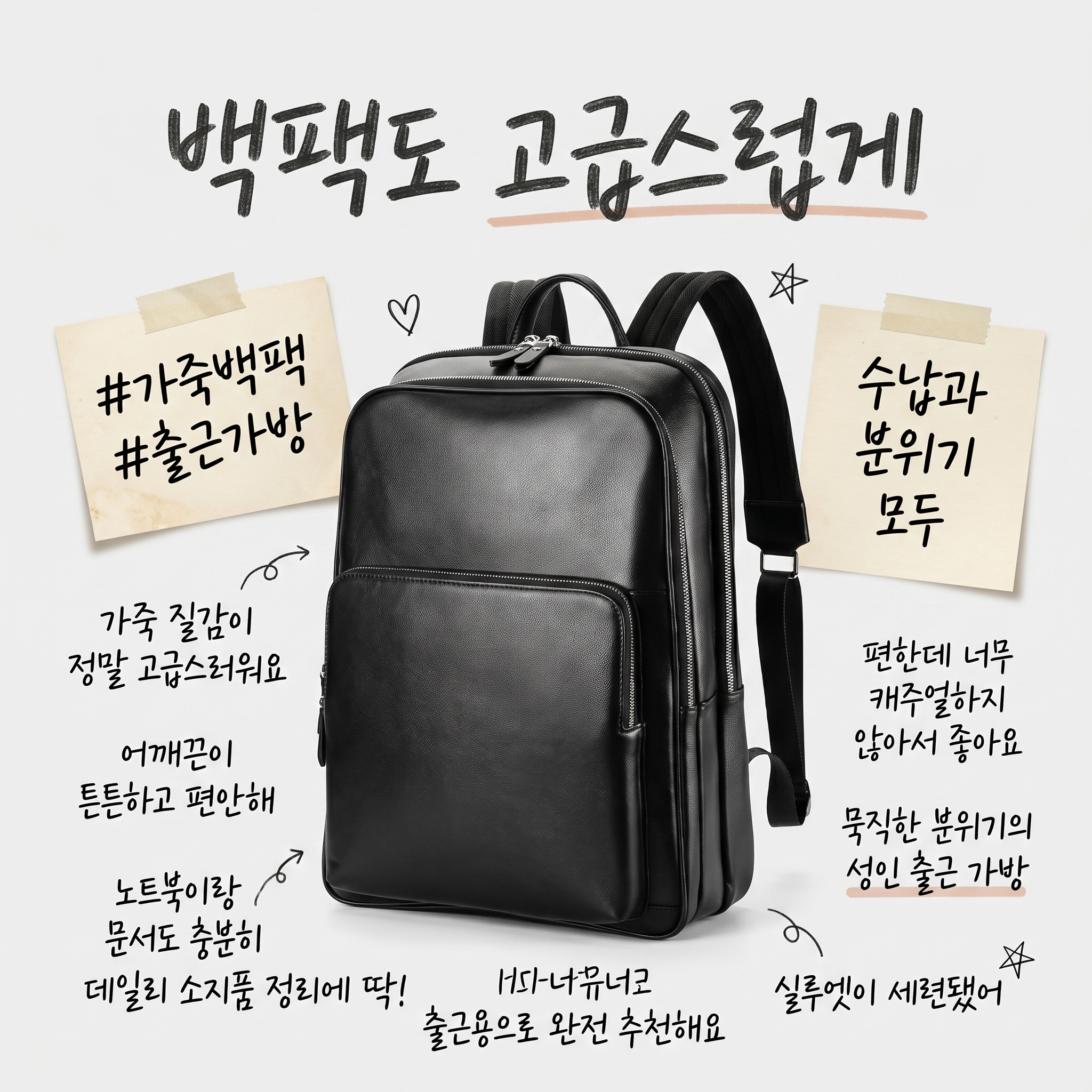 Mimi Market 고급 천연소가죽 백팩 직장인 대학생 대용량 노트북 가방