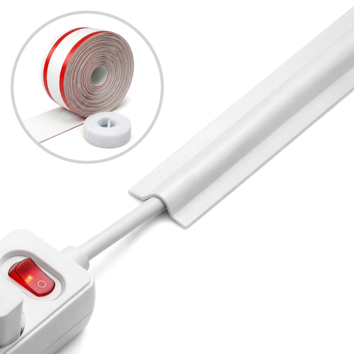 잘라쓰는 5m 대용량 전선 몰딩 가리개 선정리 벨크로, 화이트, 1세트 상품 이미지