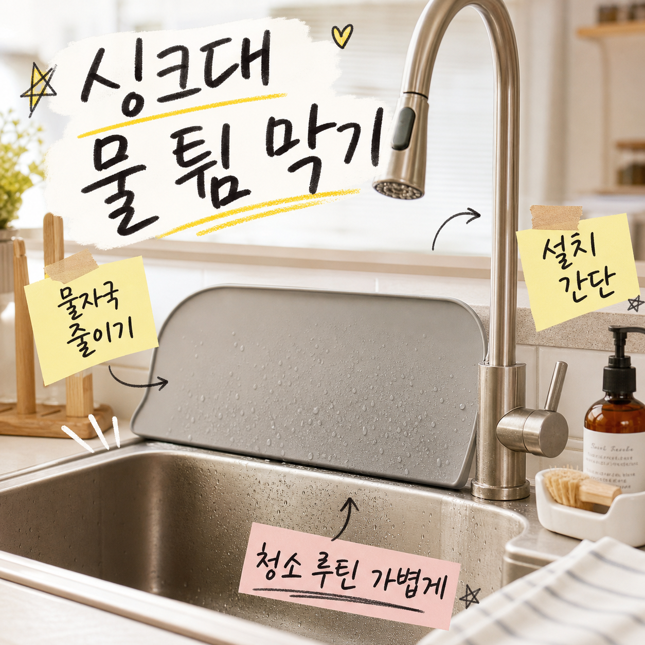 디어커스 국산 처마 싱크대물막이, 그레이, 1개