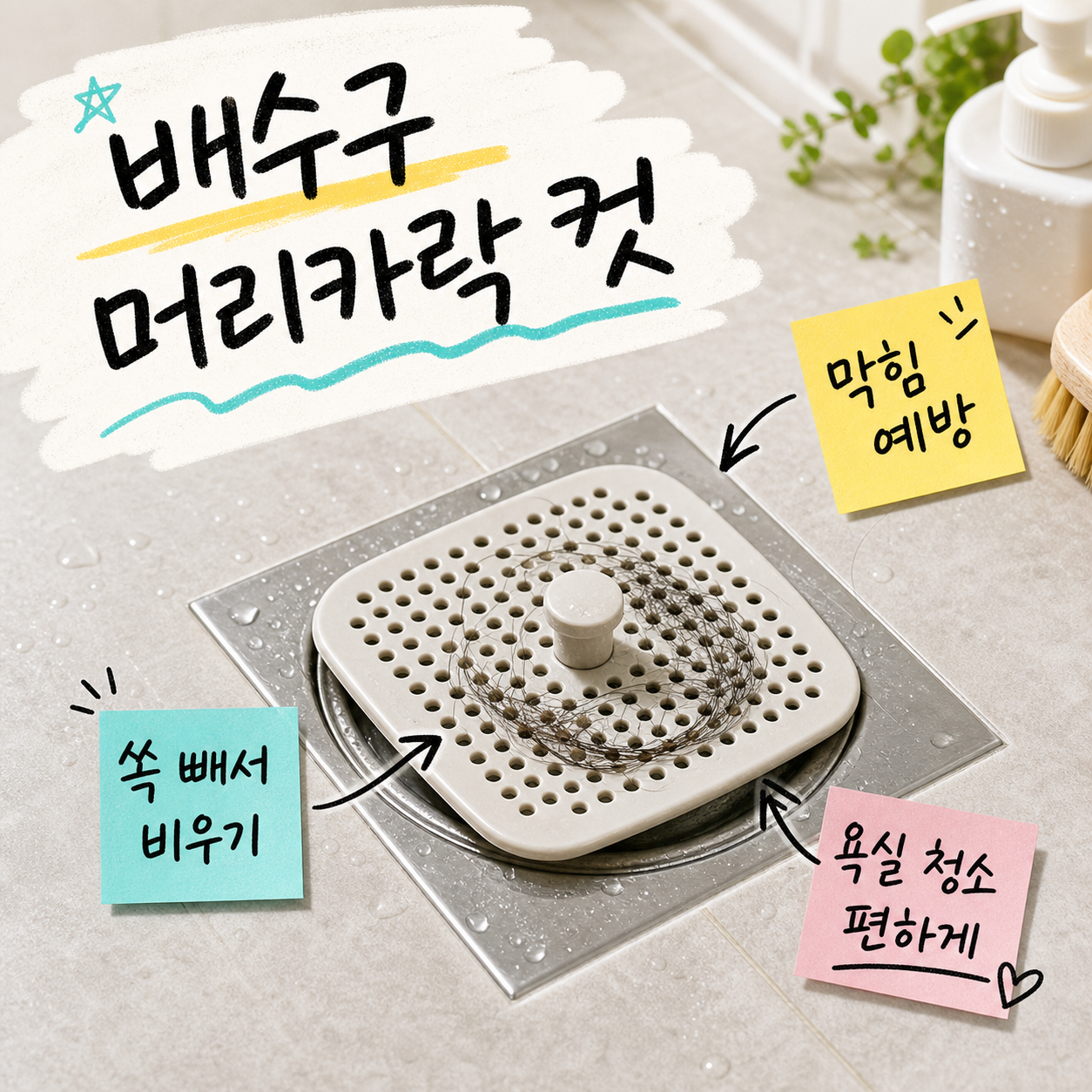 파파홀릭 욕실 하수구 머리카락 거름망 트랩 10p
