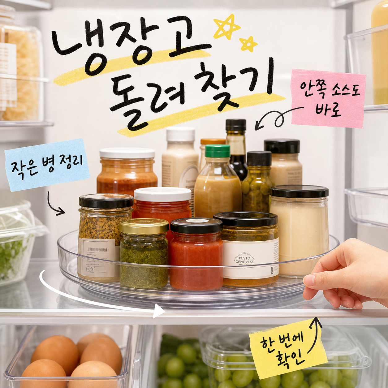 쿠픽스 냉장고 회전트레이 정리 수납선반