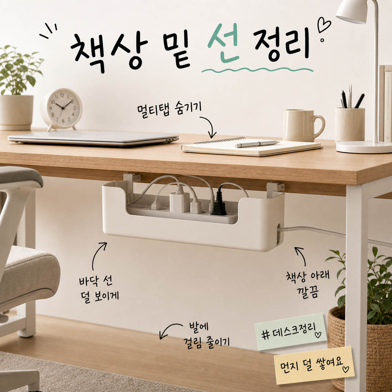 디토조이 무타공 다용도 멀티탭 거치대, 화이트, 1개